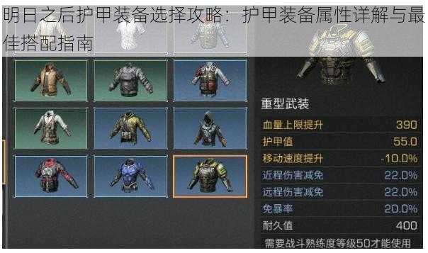 明日之后护甲装备选择攻略:护甲装备属性详解与最佳搭配指南